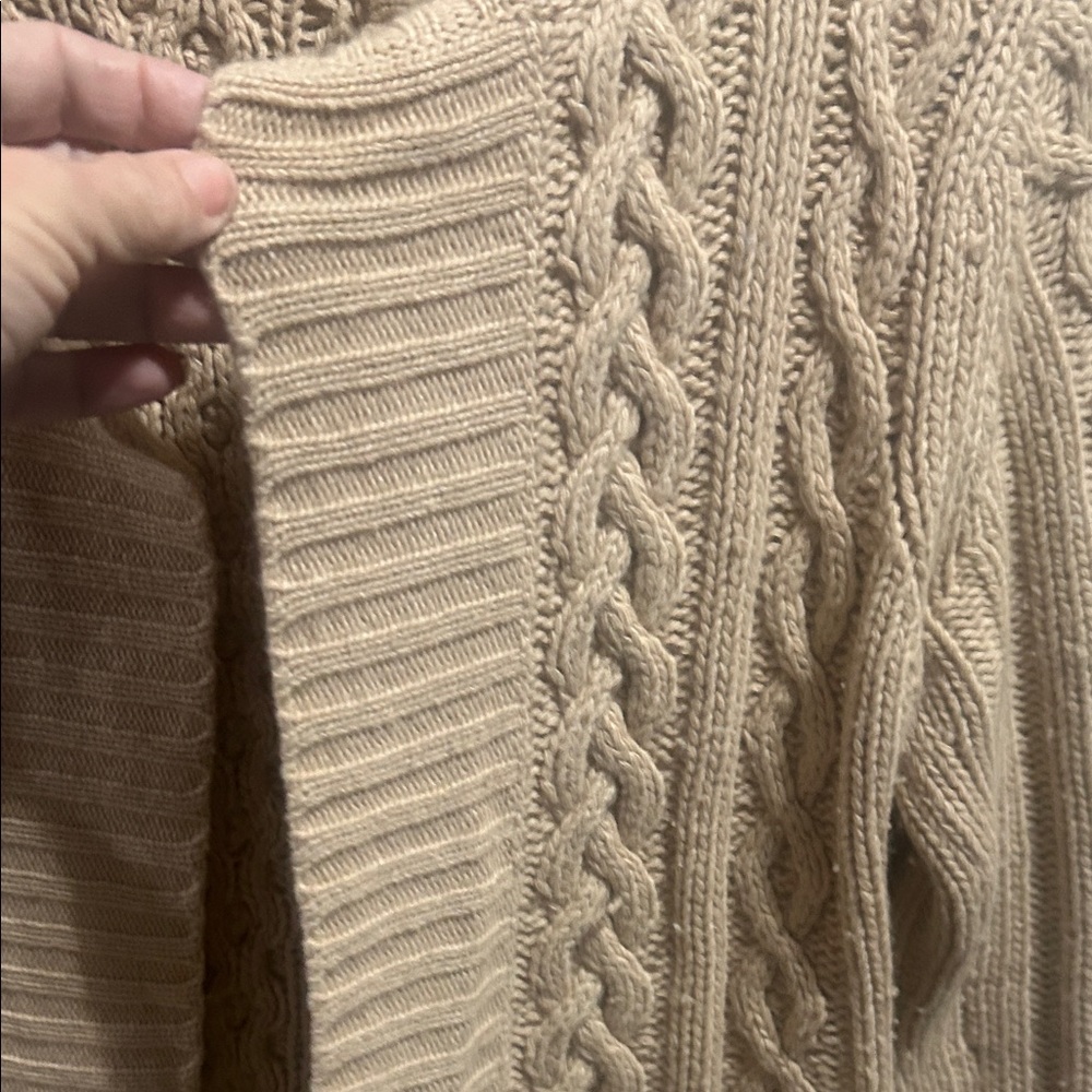 Banana Republic Tan Cable Knit Cardigan